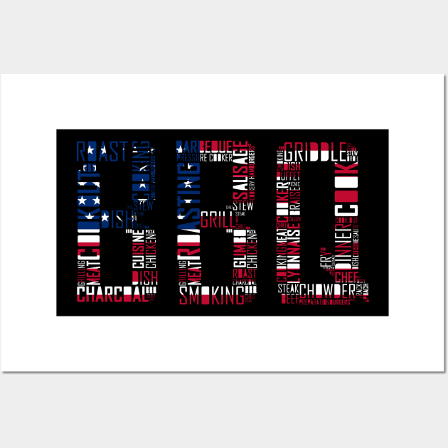 USA BBQ Grill Wall Art by LetsBeginDesigns